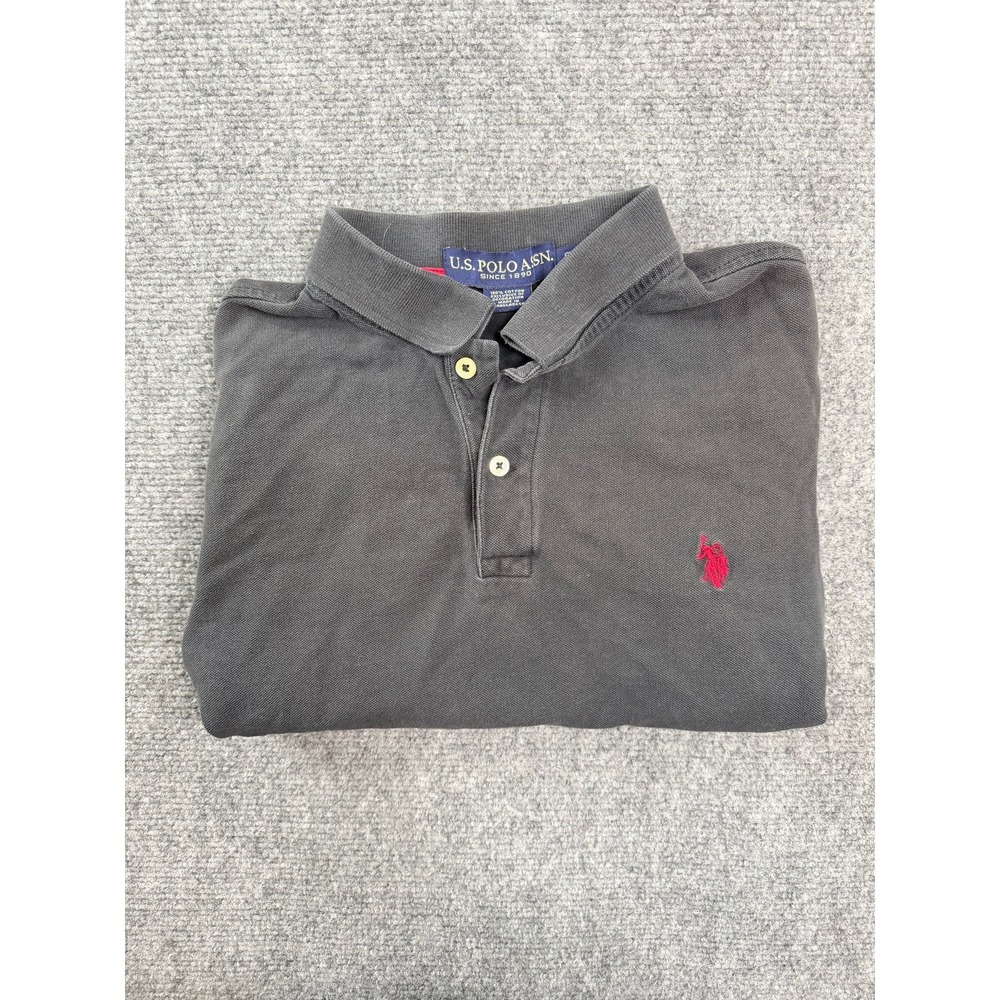 U.S. Polo Assn. Mens Polo Shirt Size S Gray Short Sleeve Classic Fit Logo
